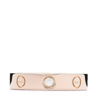 Cartier 18K Pink Gold Diamond 4mm LOVE Wedding Band Ring 50 5.25 1 of 5
