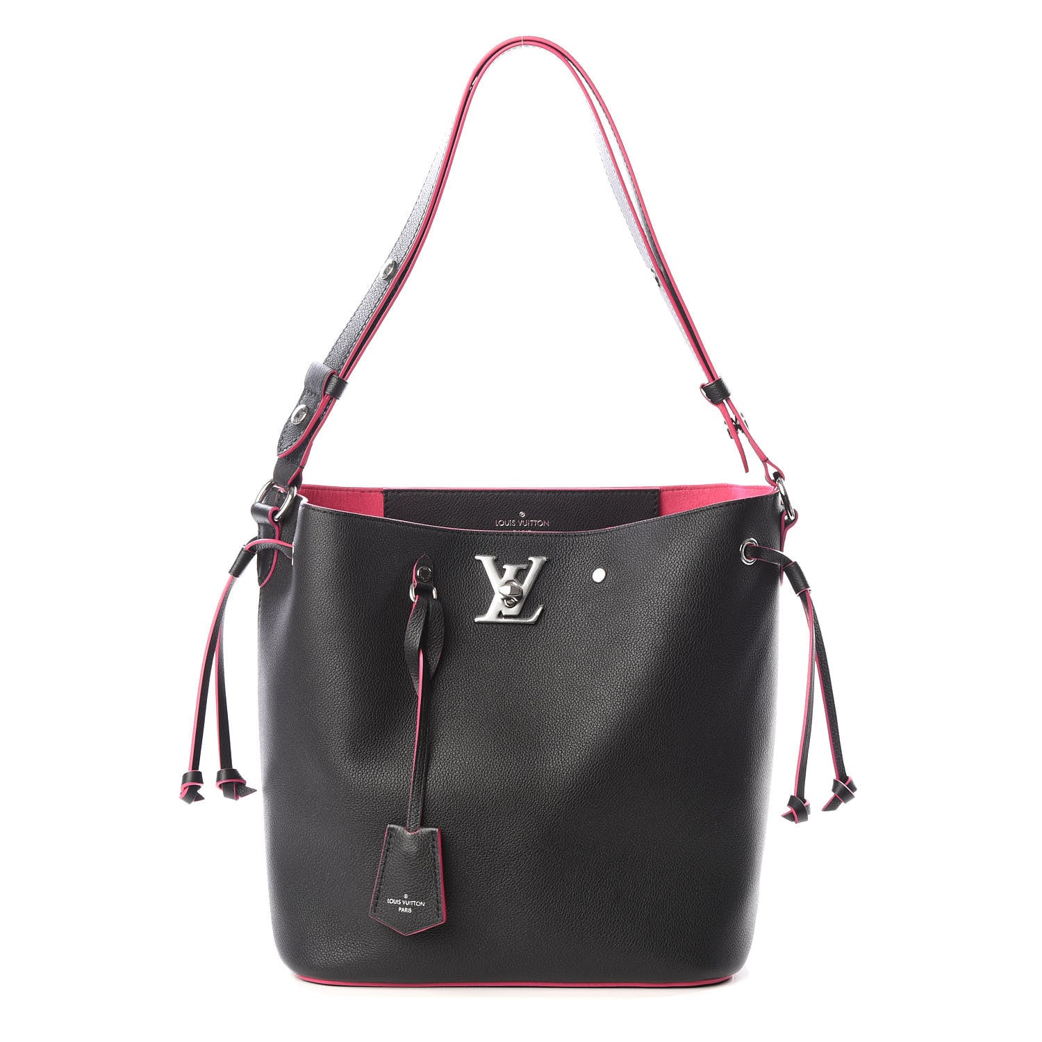 Louis Vuitton Calfskin Lockme Bucket Black 1 of 11