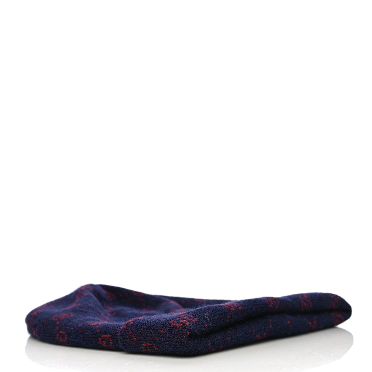 Gucci Wool Alpaca GG Monogram Beanie Hat M Navy 3 of 10
