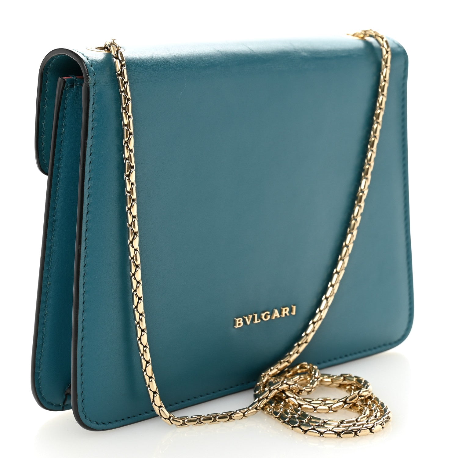 Bulgari Calfskin Studded Serpenti In Love Forever Crossbody Bag Tropical Turquoise 3 of 11