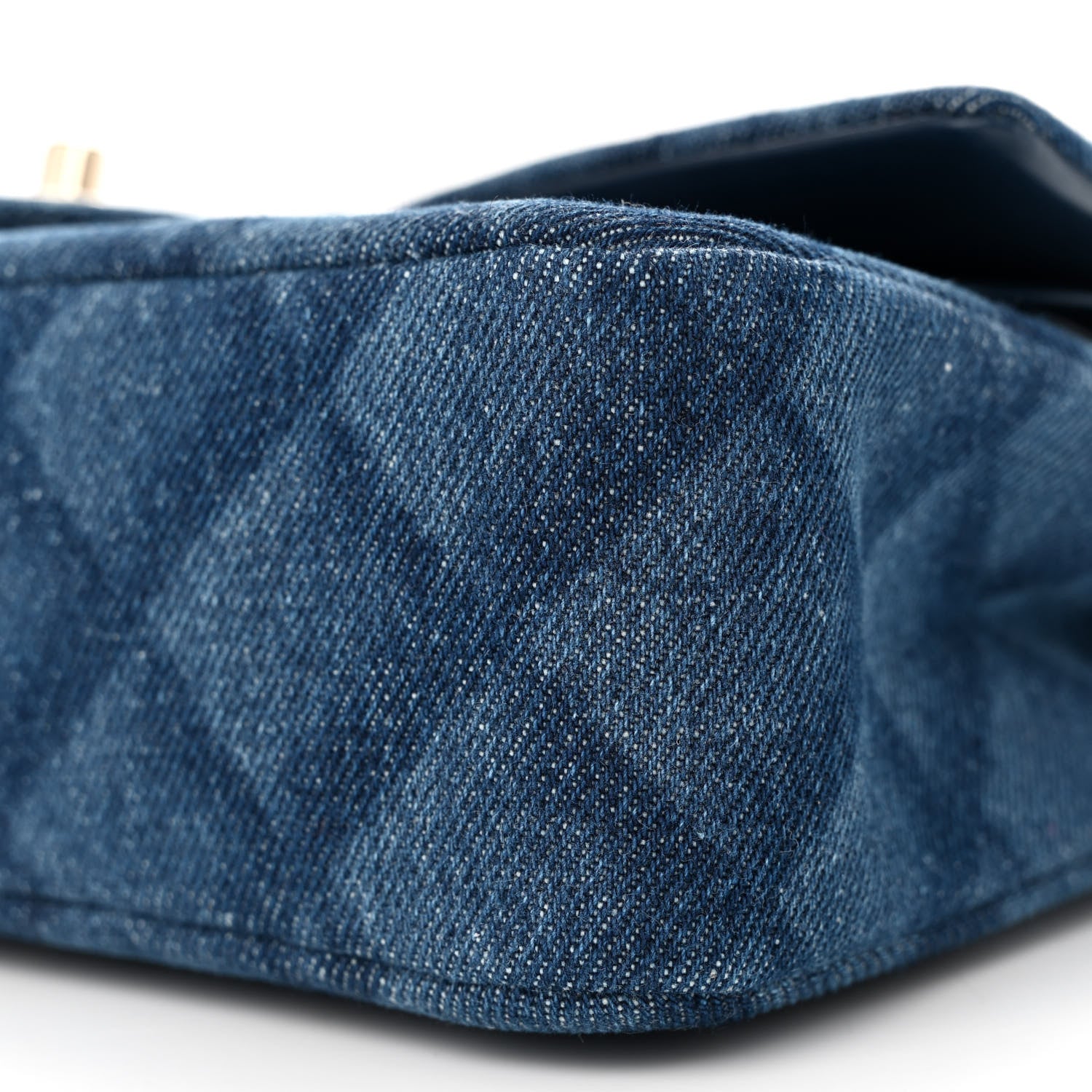 Chanel Printed Denim Quilted Medium Double Flap Dark Blue 10 of 10