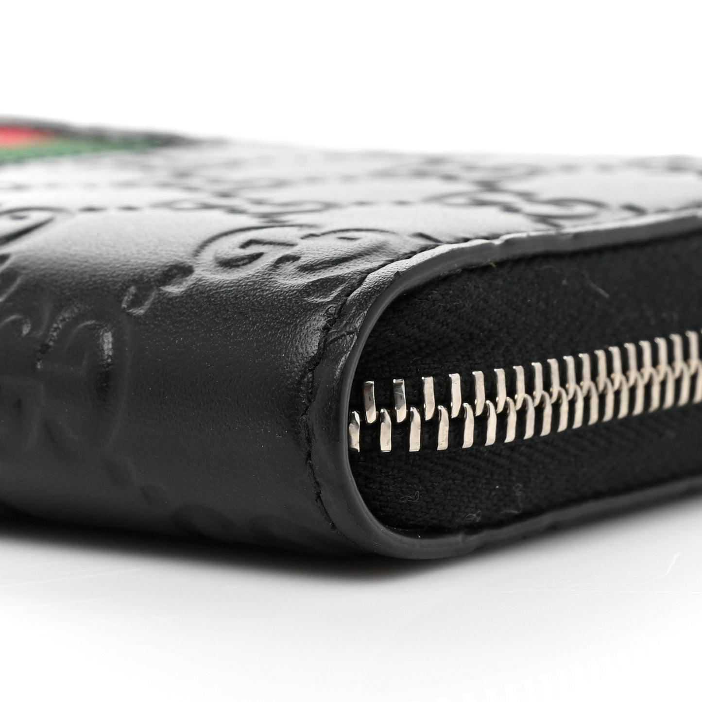 Guccissima Web Zip Around Wallet Black