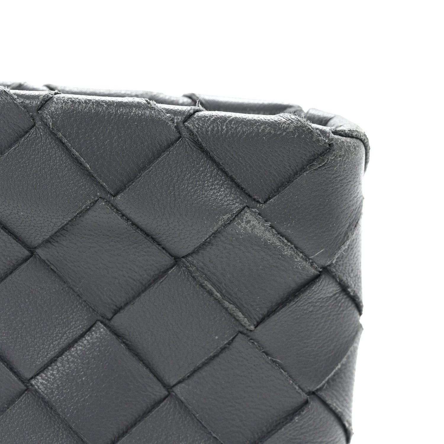 BOTTEGA VENETA グレー レザー ケース Bottega Veneta Nappa Intrecciato Small Zip Pouch Thunder 1856556