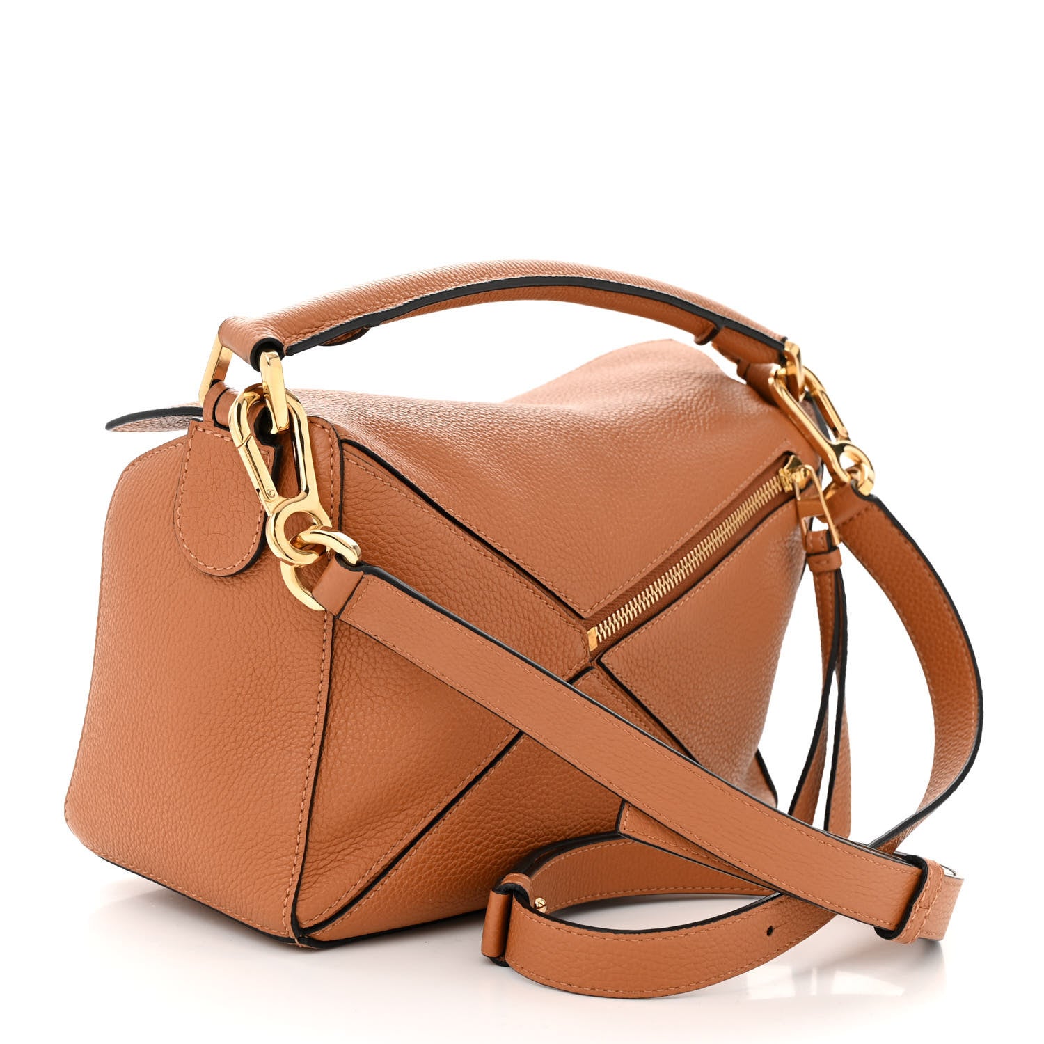 Loewe Grained Calfskin Small Puzzle Bag Tan 3 of 10