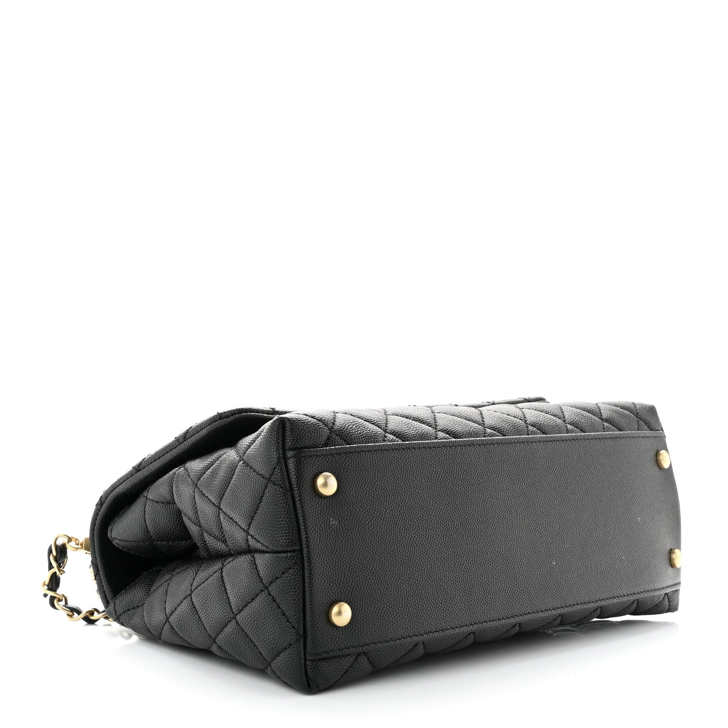 Chanel Caviar Lizard Embossed Quilted Small Coco Handle Flap Black 4 of 12