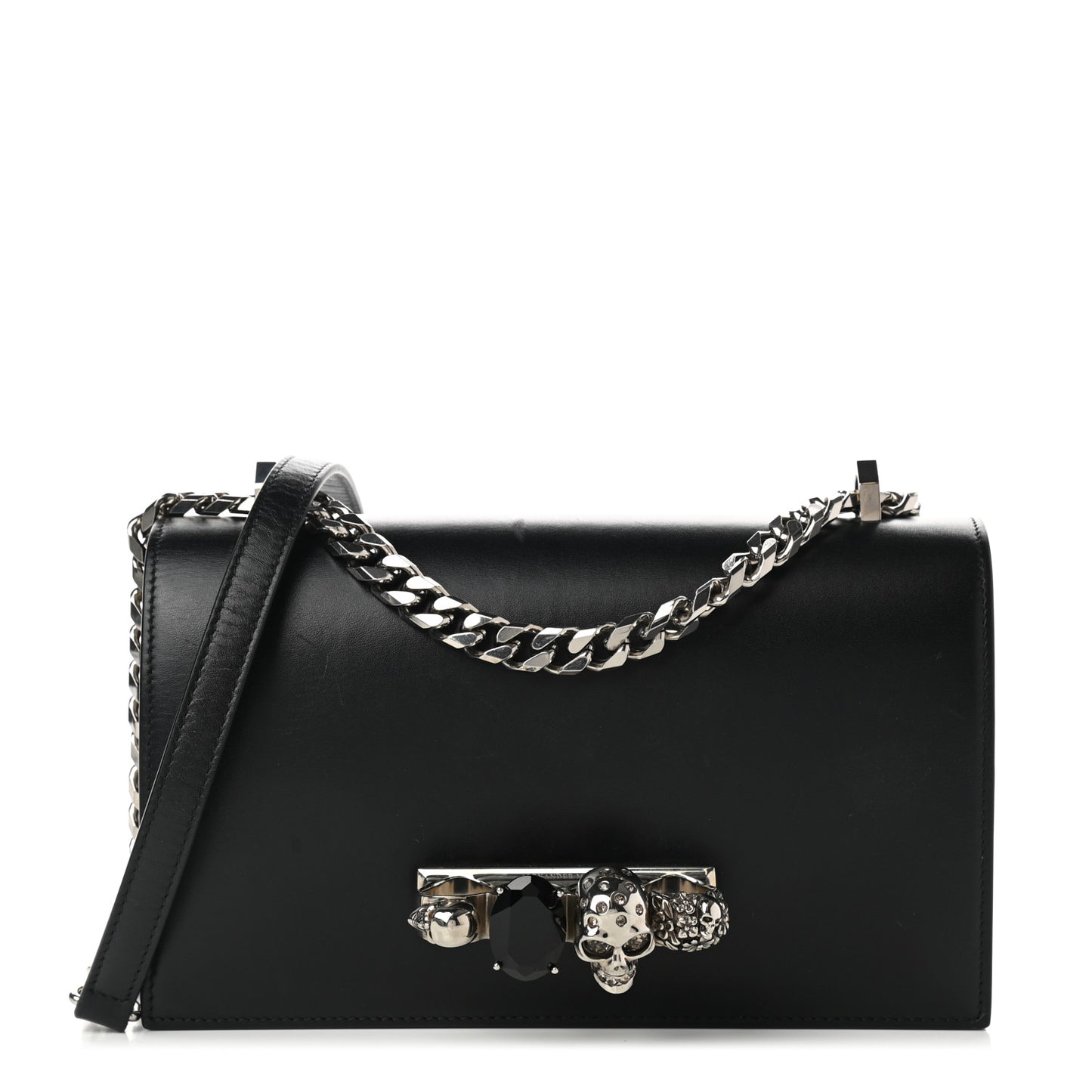 Calfskin Knuckle Shoulder Bag Black