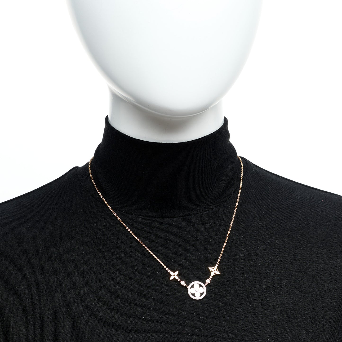 18K Yellow White Rose Gold Diamond Idylle Blossom XL Pendant Necklace