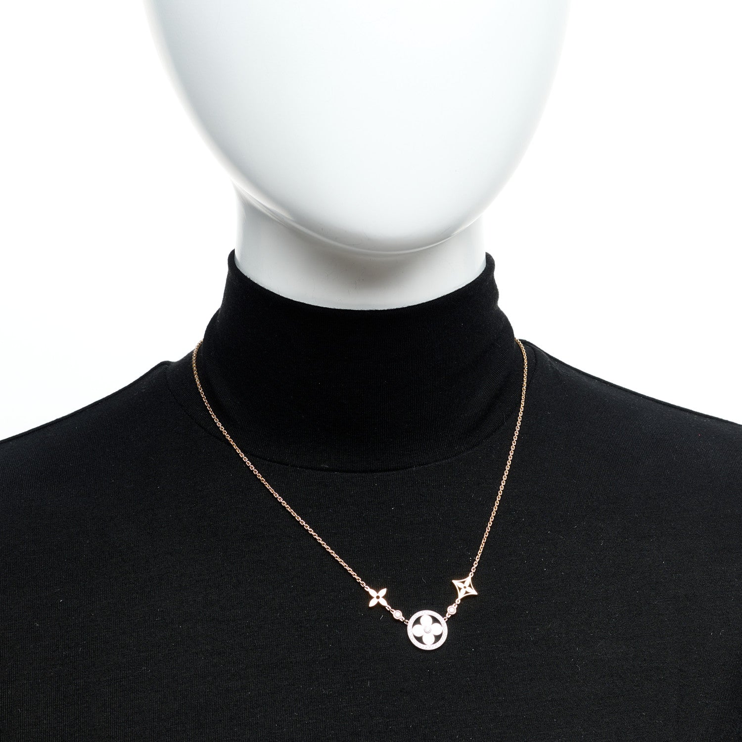 Louis Vuitton 18K Yellow White Rose Gold Diamond Idylle Blossom XL Pendant Necklace 2 of 8