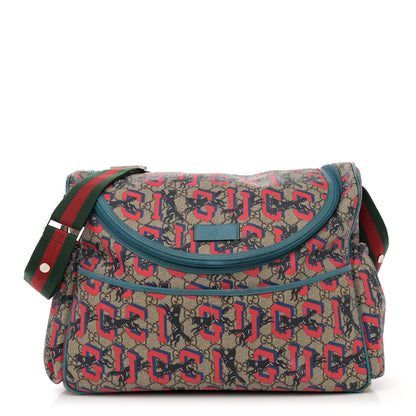 Gucci GG Supreme Monogram Gucci Wolf Diaper Bag Beige Red 1 of 23
