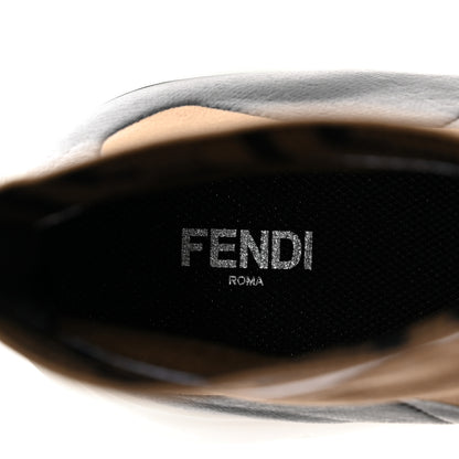 Fendi Stretch Knit Jacquard FF Reloaded Mens High Top Sock Sneakers 10 Tobacco Black 7 of 9