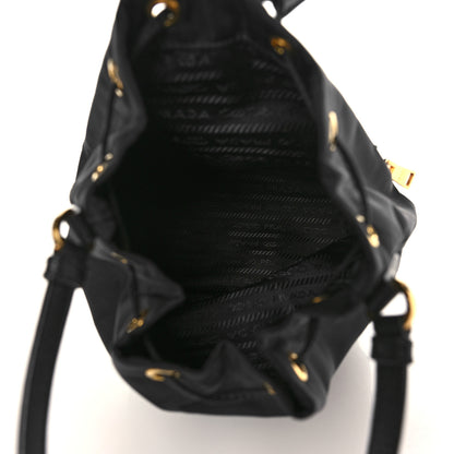 Prada Saffiano Tessuto Nylon Mini Bucket Crossbody Bag Black 5 of 9