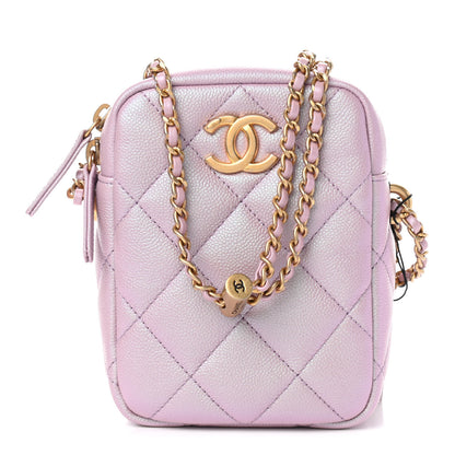 Chanel Iridescent Caviar Quilted Vertical My Perfect Camera Case Pink 1 of 9