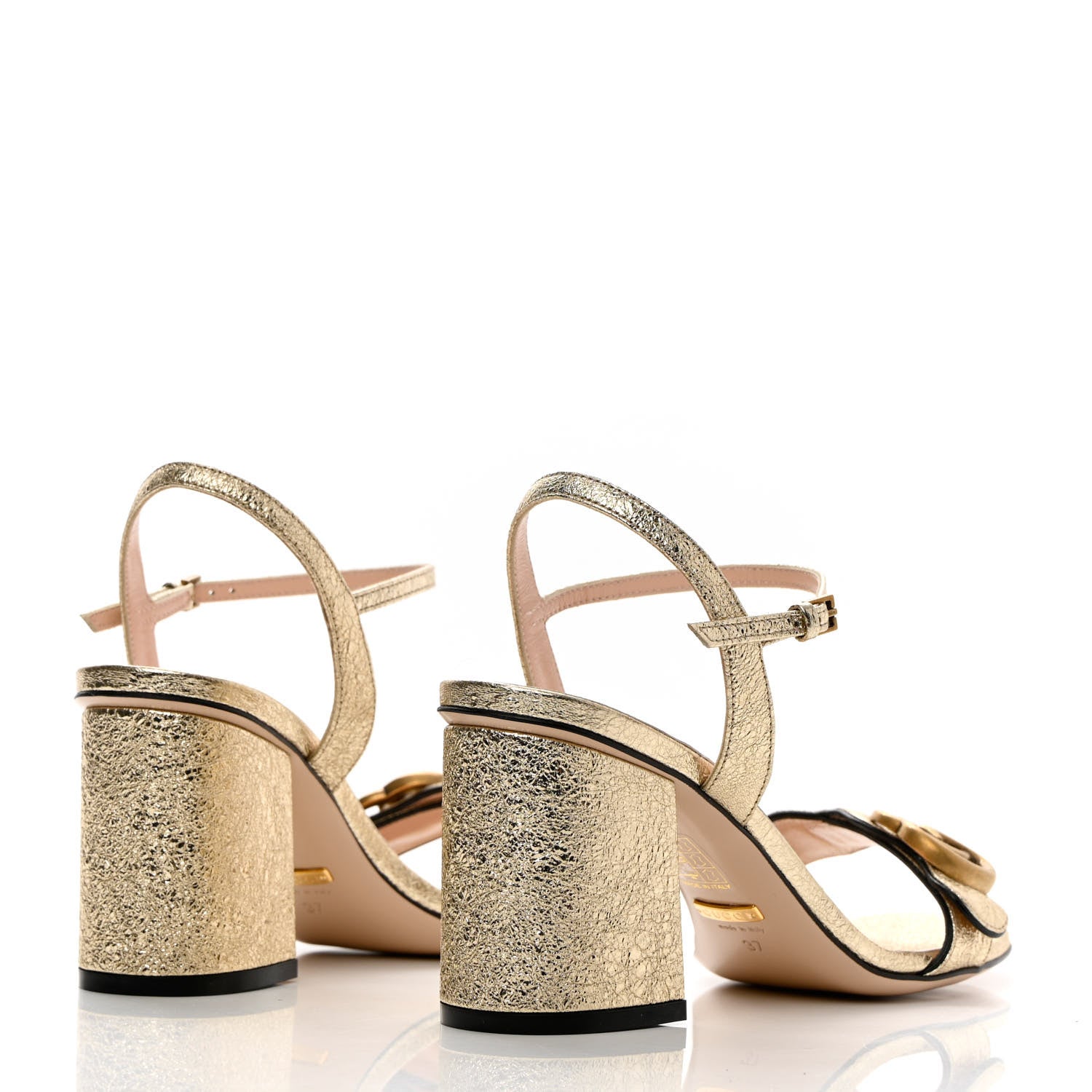 Gucci Galassia GG Marmont Ankle Wrap 75mm Sandals 37 Platino 4 of 10