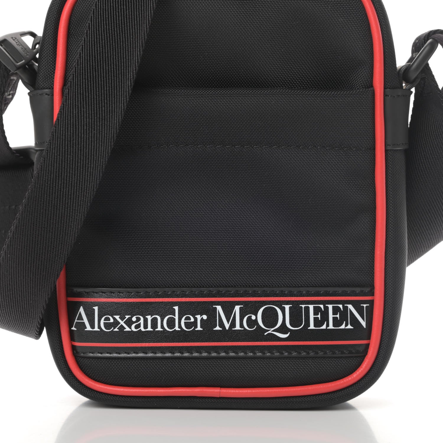 Alexander McQueen Nylon Mini Messenger Bag Black Red 10 of 10