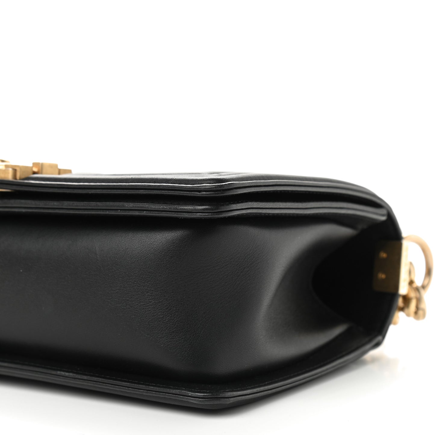 Calfskin Medium Boy Logo Top Handle Flap Black
