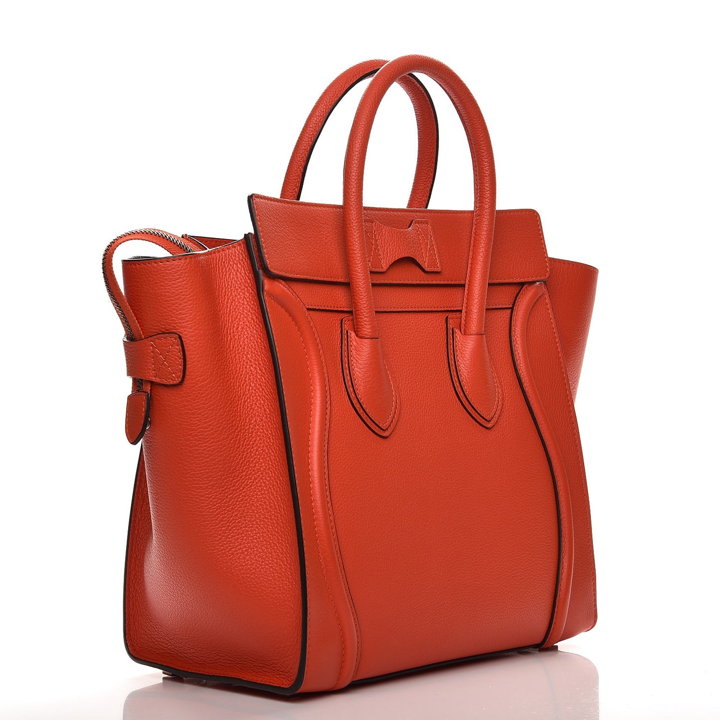 Drummed Calfskin Mini Luggage Vermillion