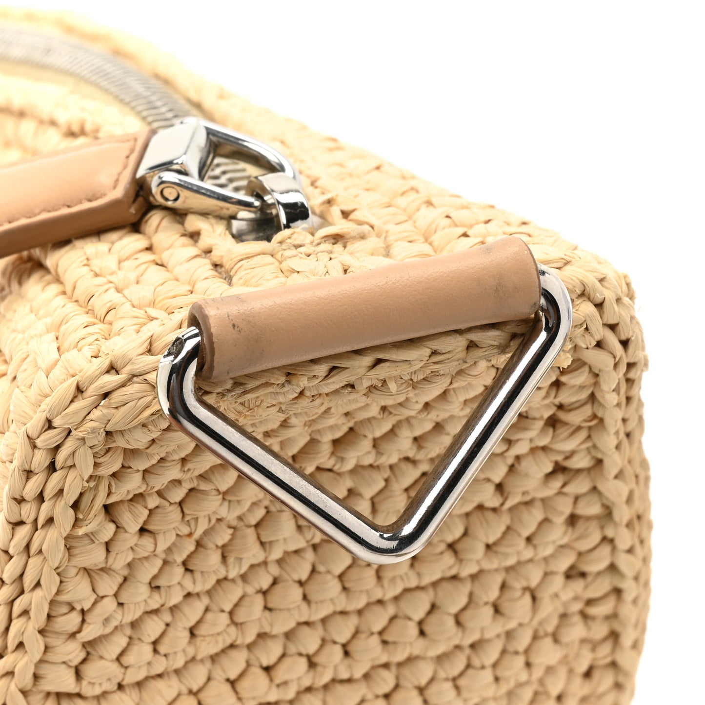 Yarn Raffia Effect Crochet Triangle Shoulder Bag Naturale
