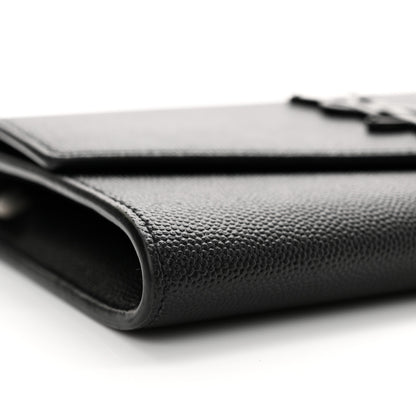 Saint Laurent Grain de Poudre Uptown Chain Wallet Black 10 of 17