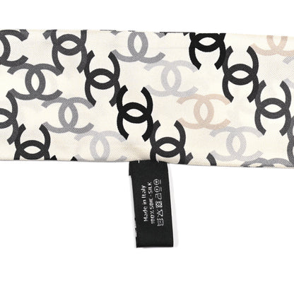 Chanel Silk CC Slim Bandeau Scarf Ecru Multicolor 4 of 4