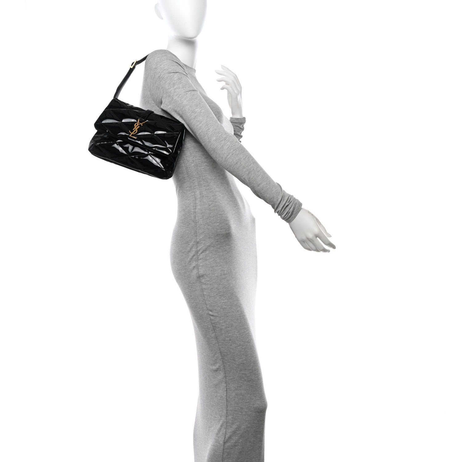 Saint Laurent Patent Quilted Le 57 Diamond Shoulder Bag Black 2 of 10
