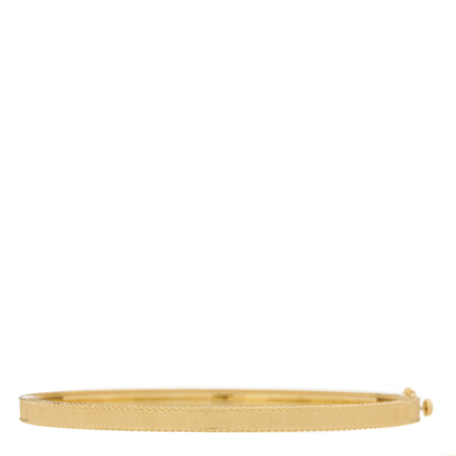 Roberto Coin 18K Yellow Gold Diamond Princess Hinged Bangle Bracelet 2 of 4