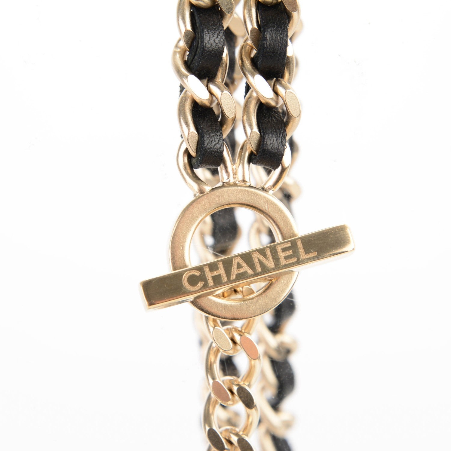 Chanel Lambskin CC Long Chain Necklace Black Gold 4 of 4