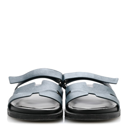 Hermes Epsom Mens Chypre Sandals 43 Bleu Canard 3 of 12