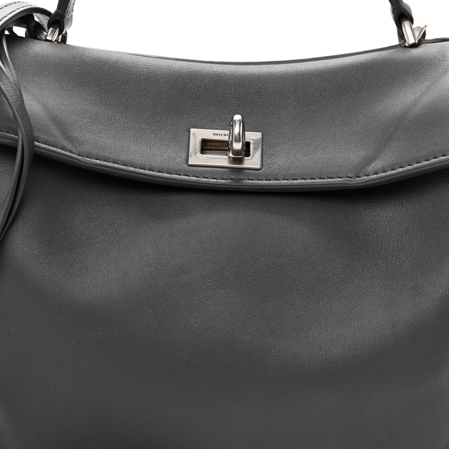 Balenciaga Natural Smooth Calfskin Mini Rodeo Top Handle Handbag Grey 7 of 9