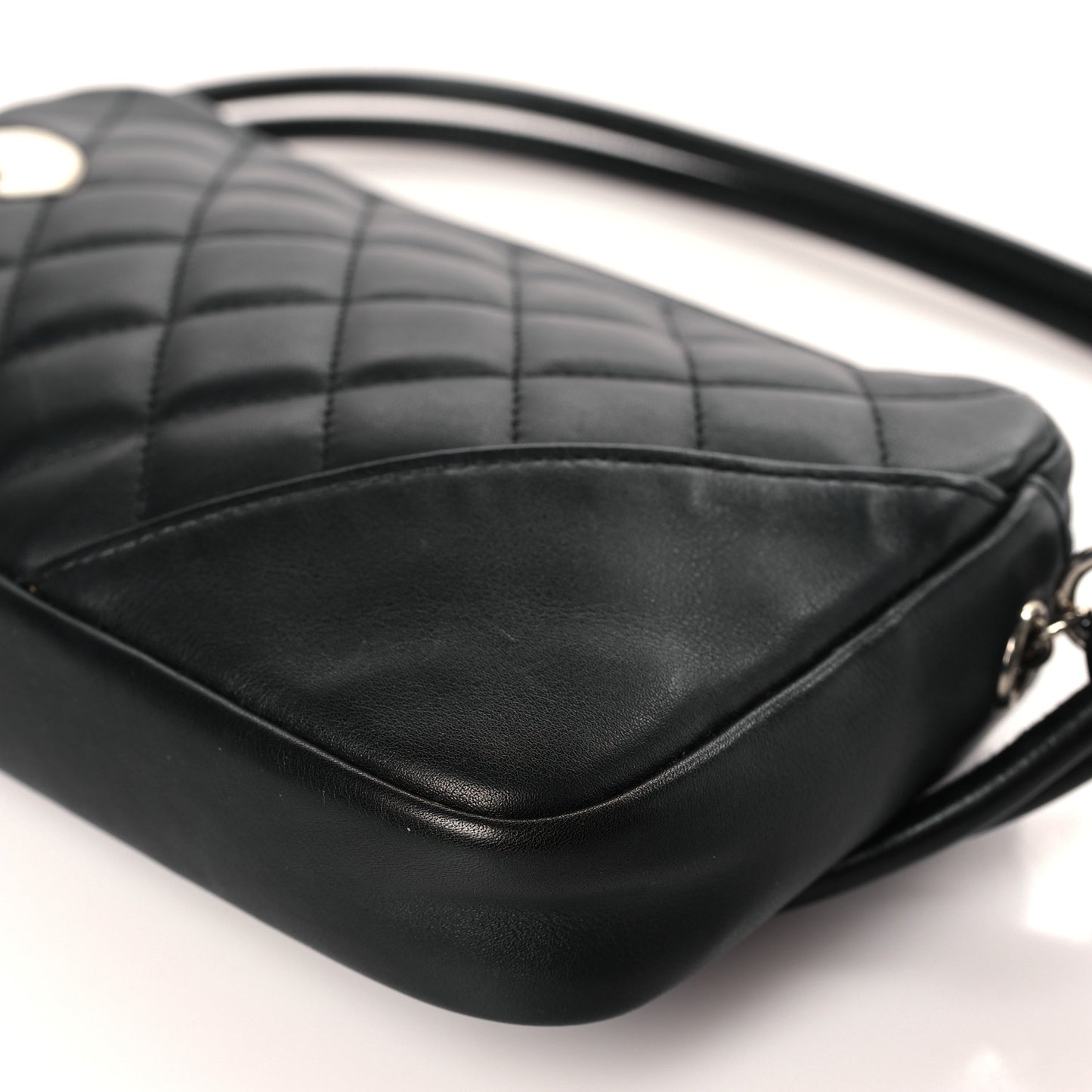 Calfskin Quilted Cambon Pochette Black White