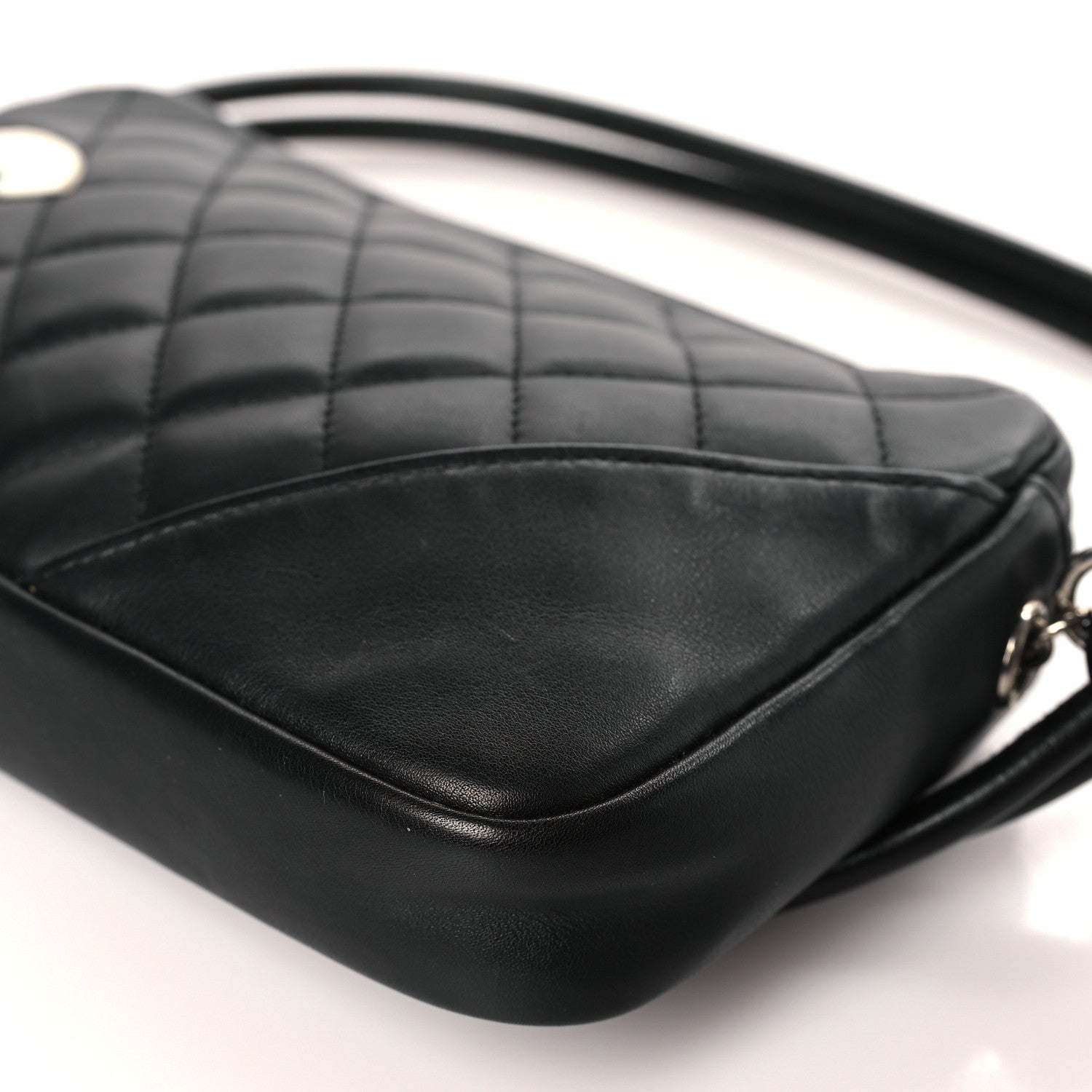 Chanel Calfskin Quilted Cambon Pochette Black White 9 of 9