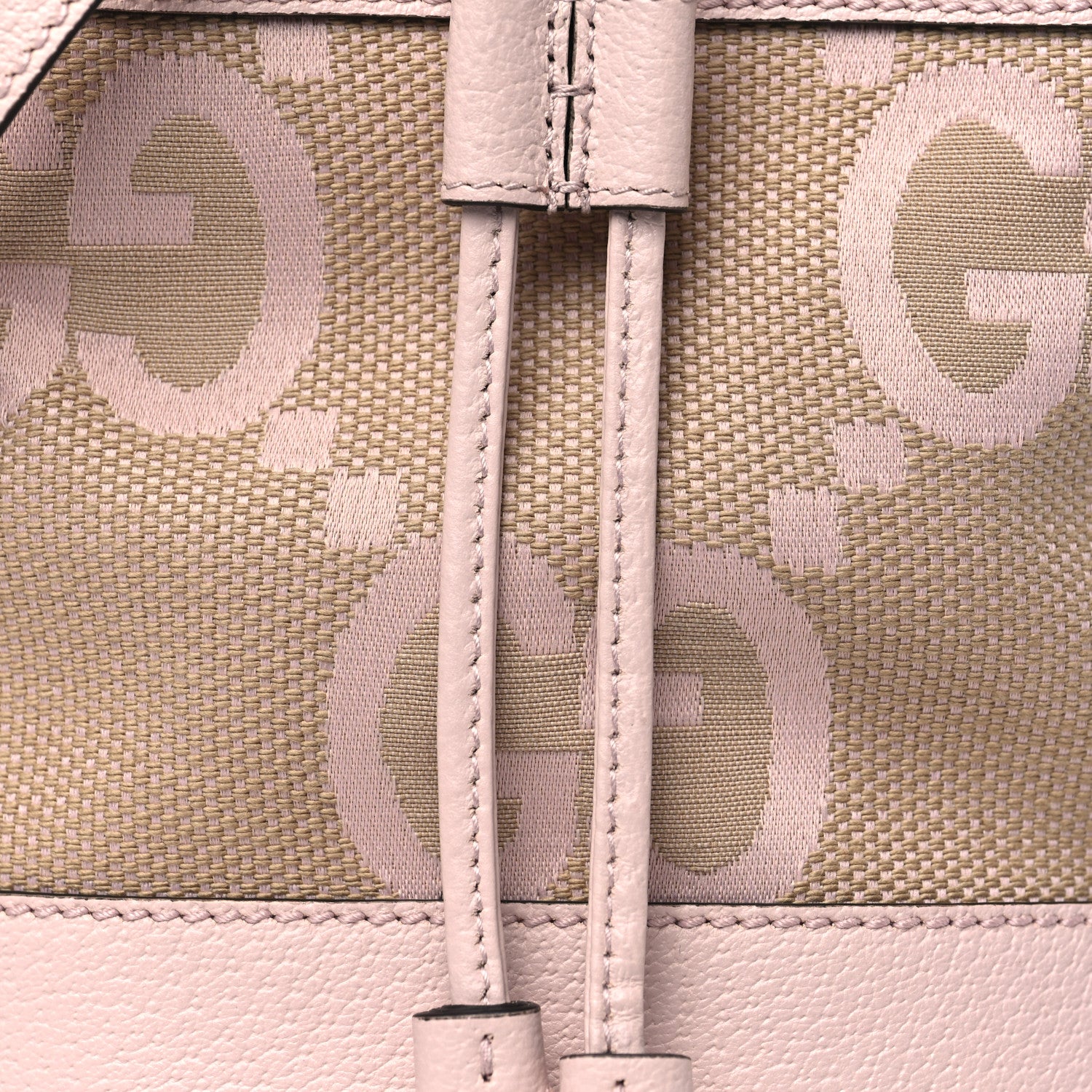 Gucci Monogram Jumbo GG Textured Dollar Calfskin Mini Ophidia Bucket Bag Beige Perfect Pink 8 of 11