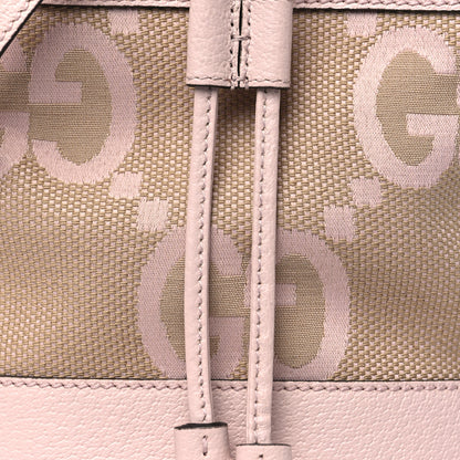 Gucci Monogram Jumbo GG Textured Dollar Calfskin Mini Ophidia Bucket Bag Beige Perfect Pink 8 of 11