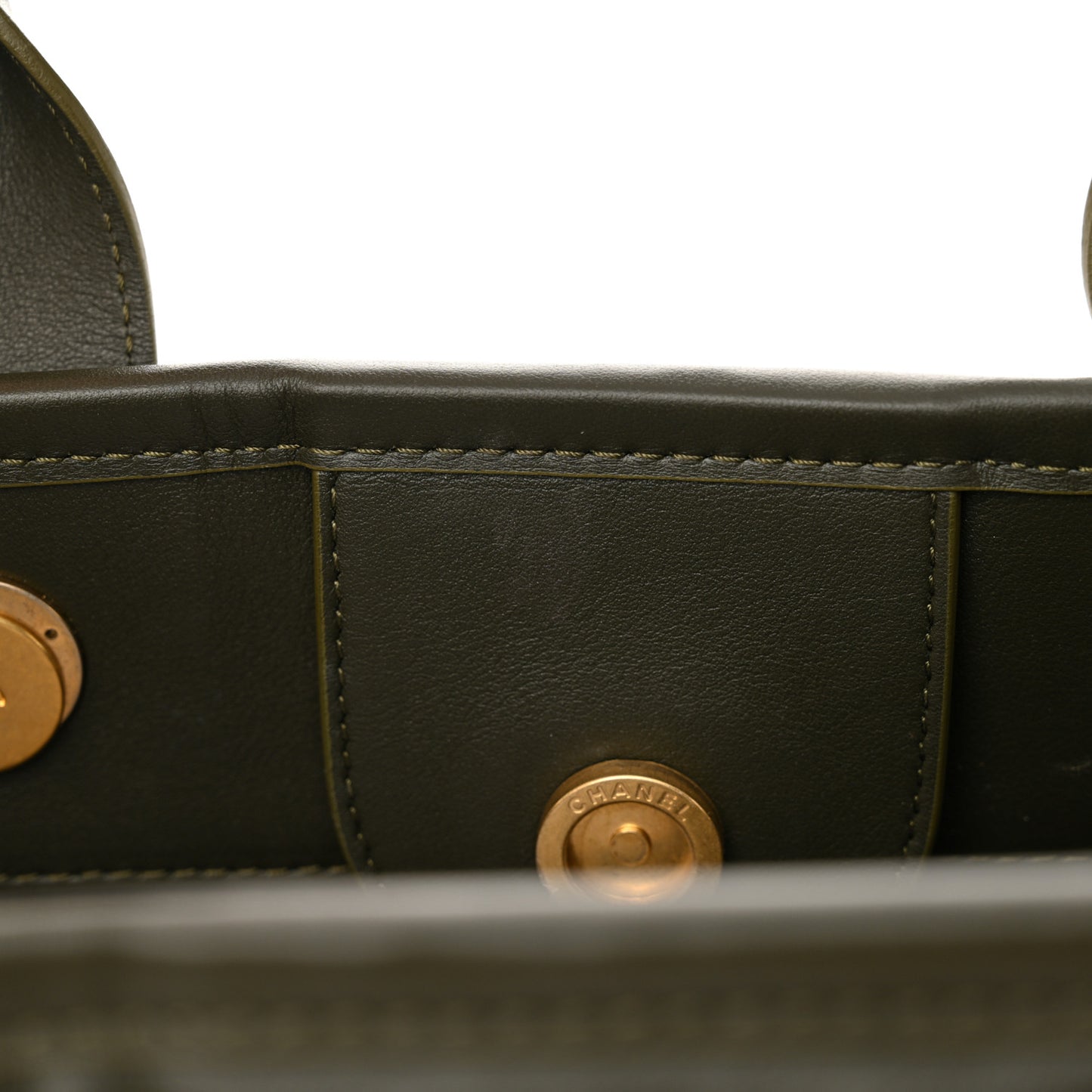 Calfskin Small Deauville Tote Khaki