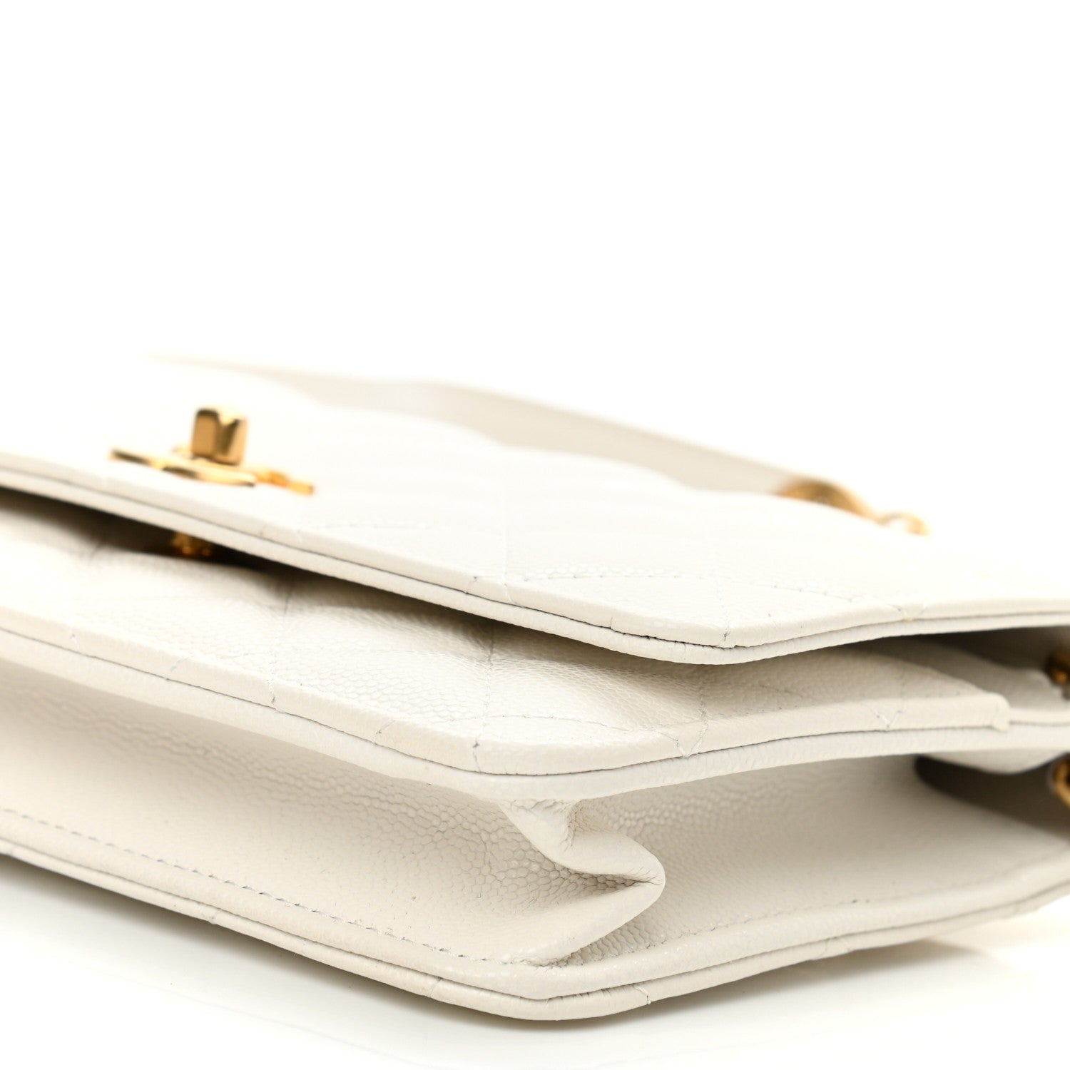 Chanel Caviar Quilted Twist Your Buttons Wallet On Chain WOC White 10 of 10