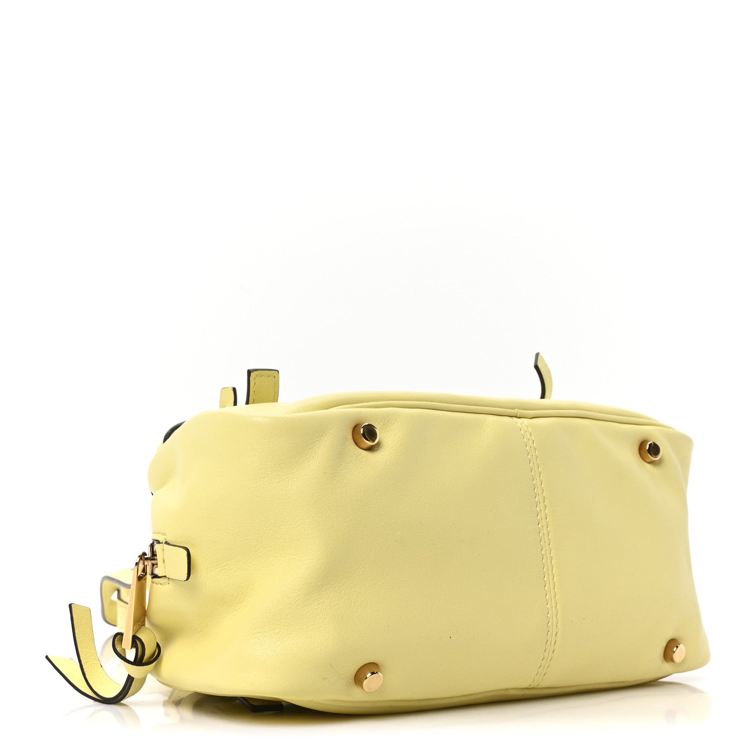 Versace Lambskin Tag Bowling Bag Yellow 4 of 10