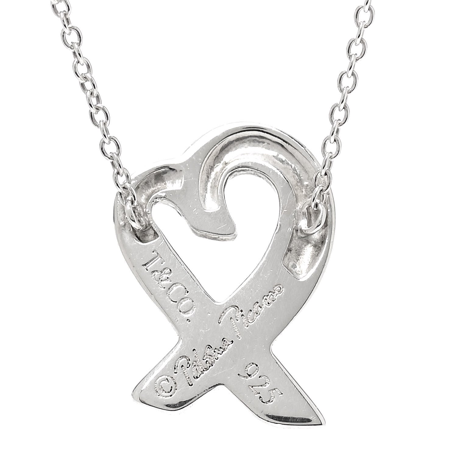 Tiffany Sterling Silver Small Paloma Picasso Loving Heart Pendant Necklace 4 of 6