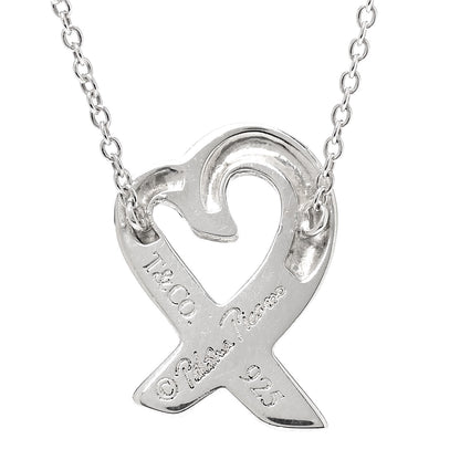 Tiffany Sterling Silver Small Paloma Picasso Loving Heart Pendant Necklace 4 of 6