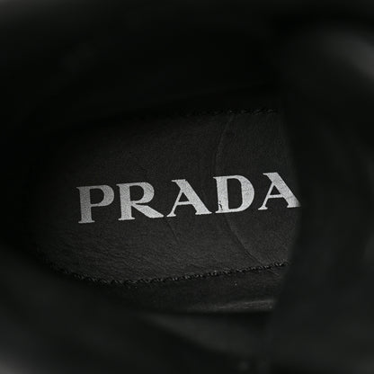 Prada Re-Nylon Gabardine Metal Triangle Logo Wheel Pouch Pocket High Top Sneakers 38.5 Black 7 of 10