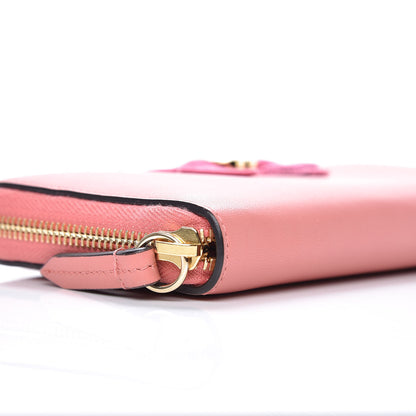 Gucci Lambskin GG Bow Zip Around Wallet Light Pink 9 of 11