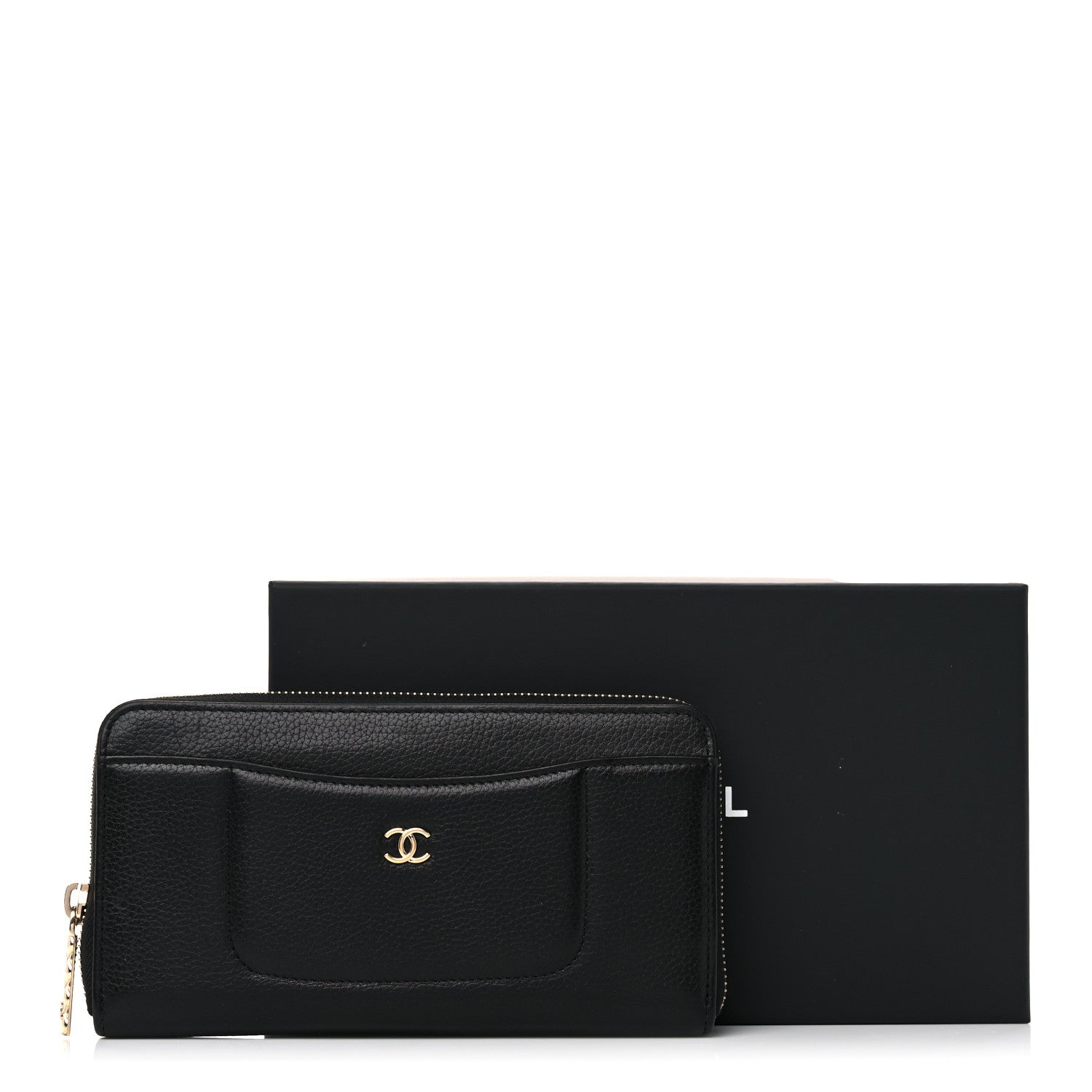 Chanel Grained Calfskin Neo Executive Zip Around Wallet Black 9 of 9