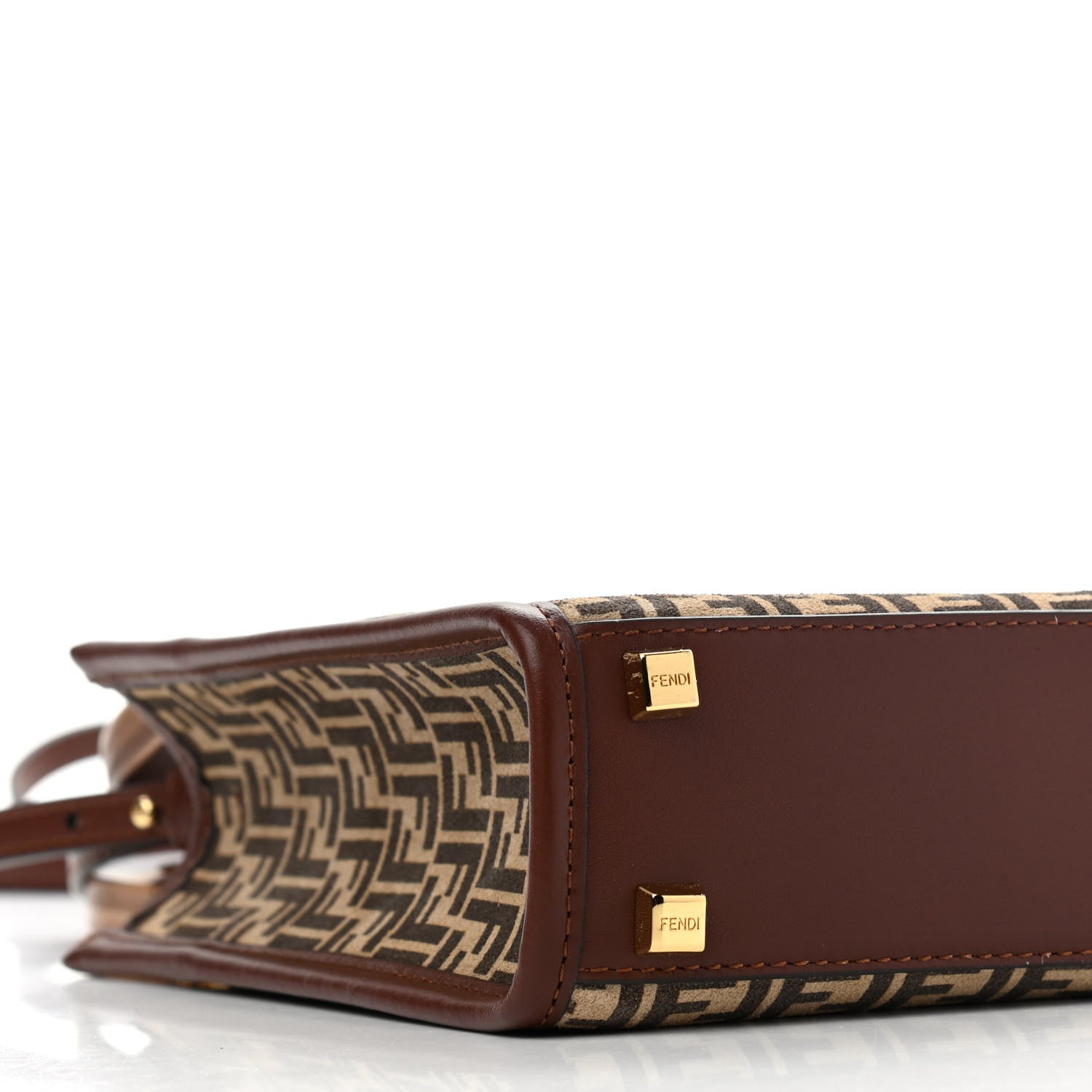 Fendi Suede Vitello King Micro FF Mini Fendi Sunshine Shopper Tote Nude Maya Brown 8 of 9