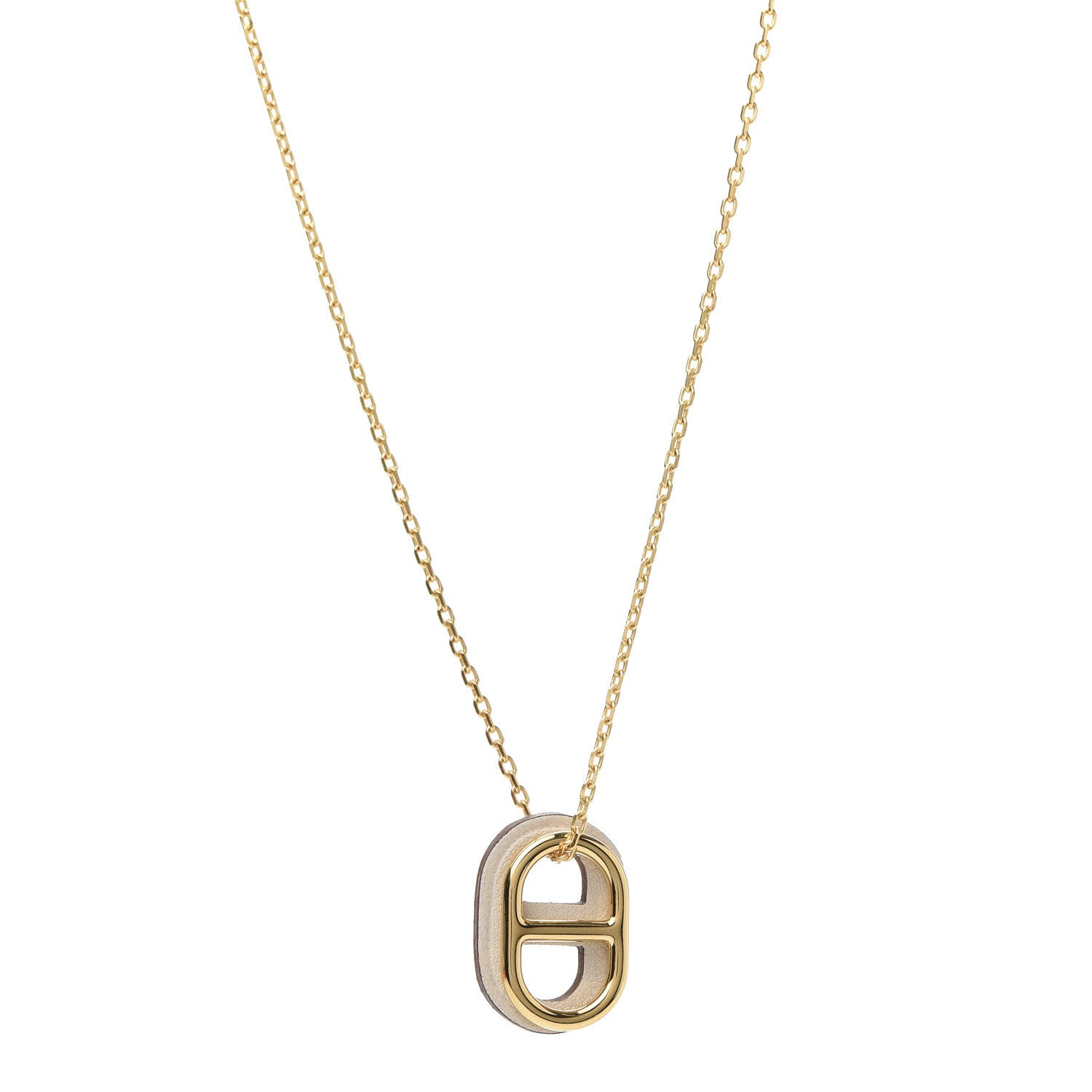 Hermes Swift O'Maillon Pendant Necklace Nata 1 of 8