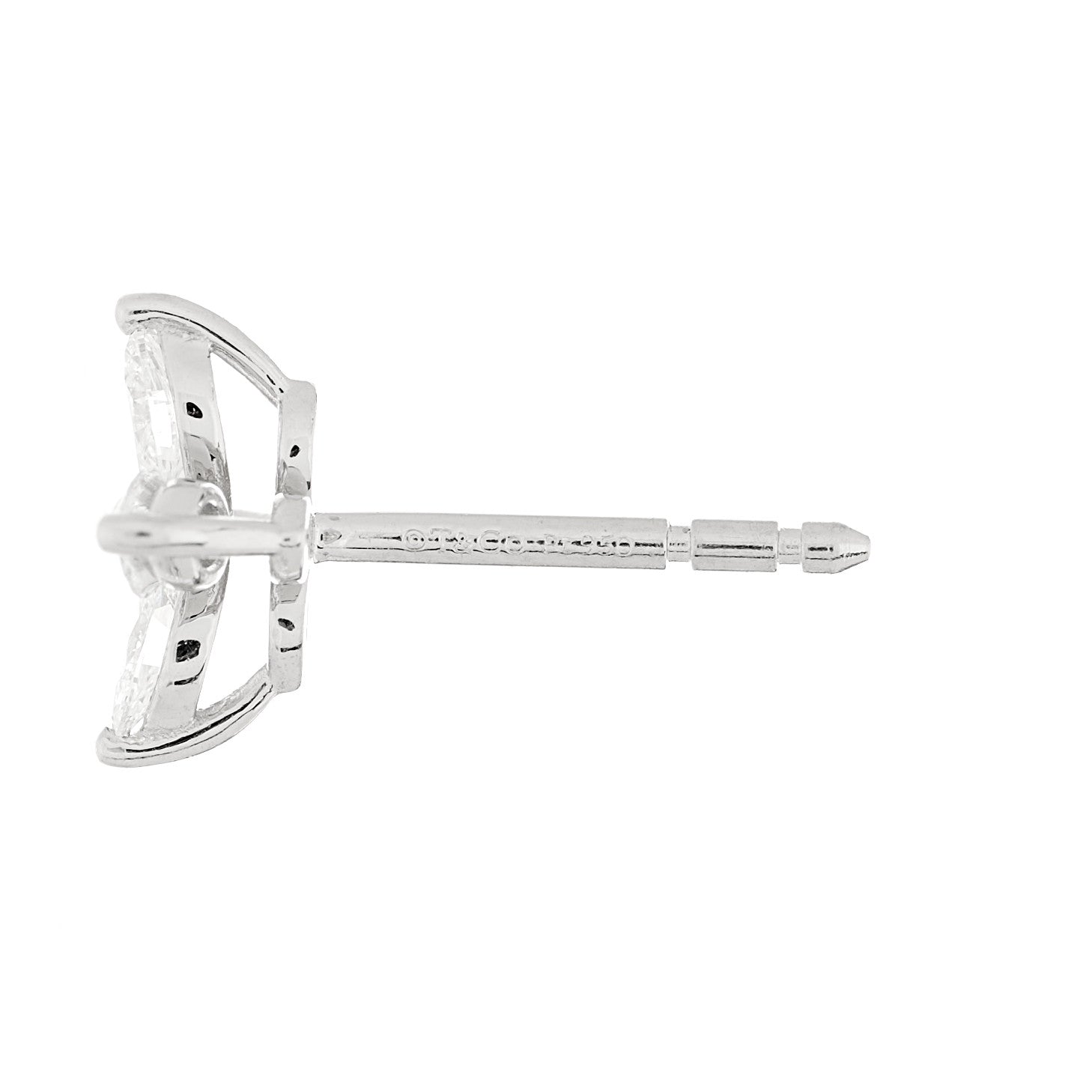 Tiffany Platinum Diamond .64ct Small Victoria Earrings 5 of 6