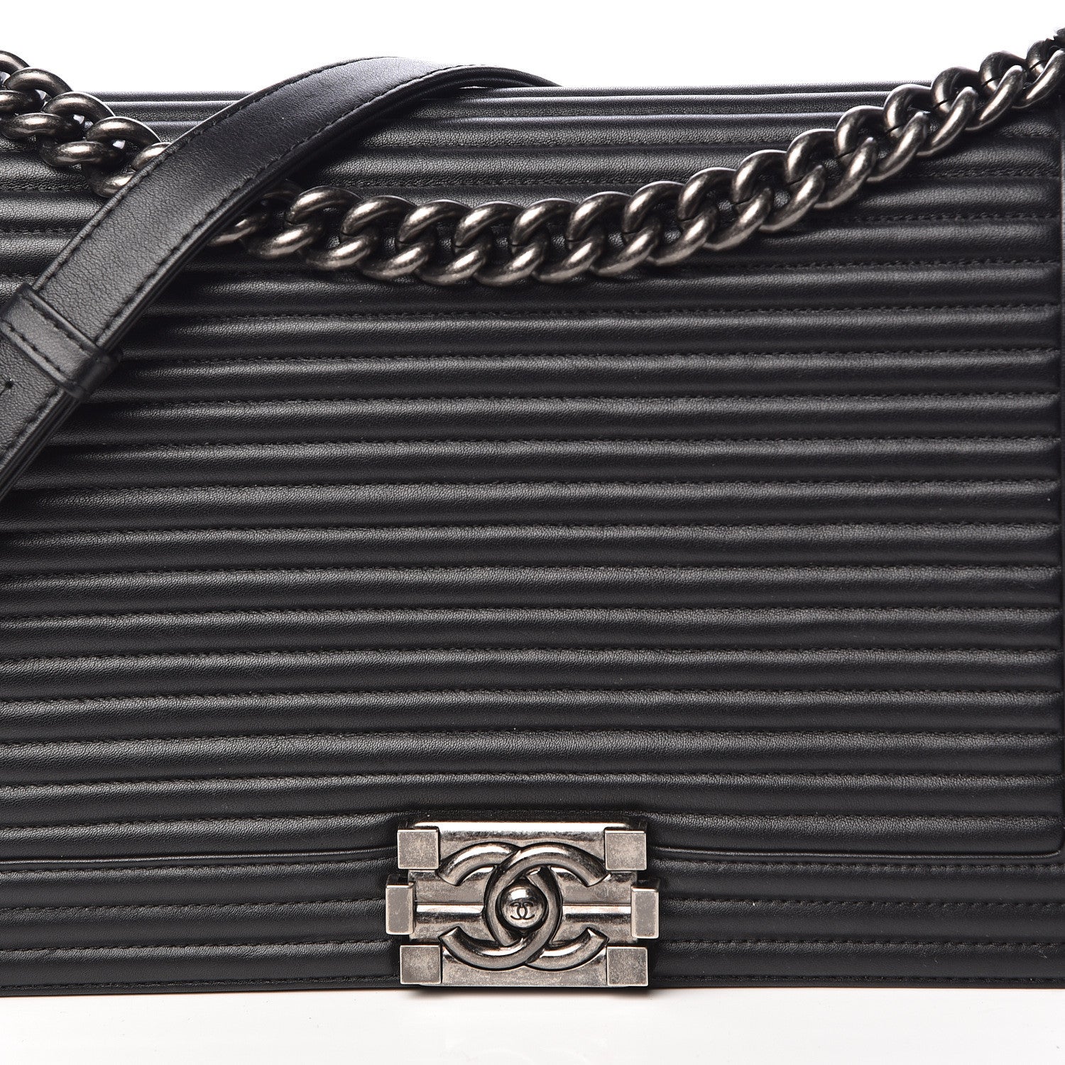 Chanel Calfskin Horizontal Quilted New Medium Boy Flap Black 8 of 15