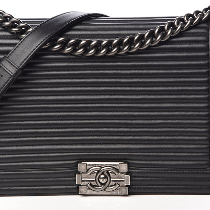 Chanel Calfskin Horizontal Quilted New Medium Boy Flap Black 8 of 15