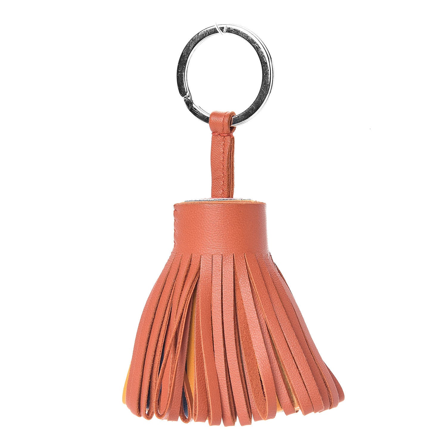 Hermes Lambskin Carmen Tassel Key Holder Cornaline Jaune D'Or Bleu Orange Pale Rose Rouge 1 of 3