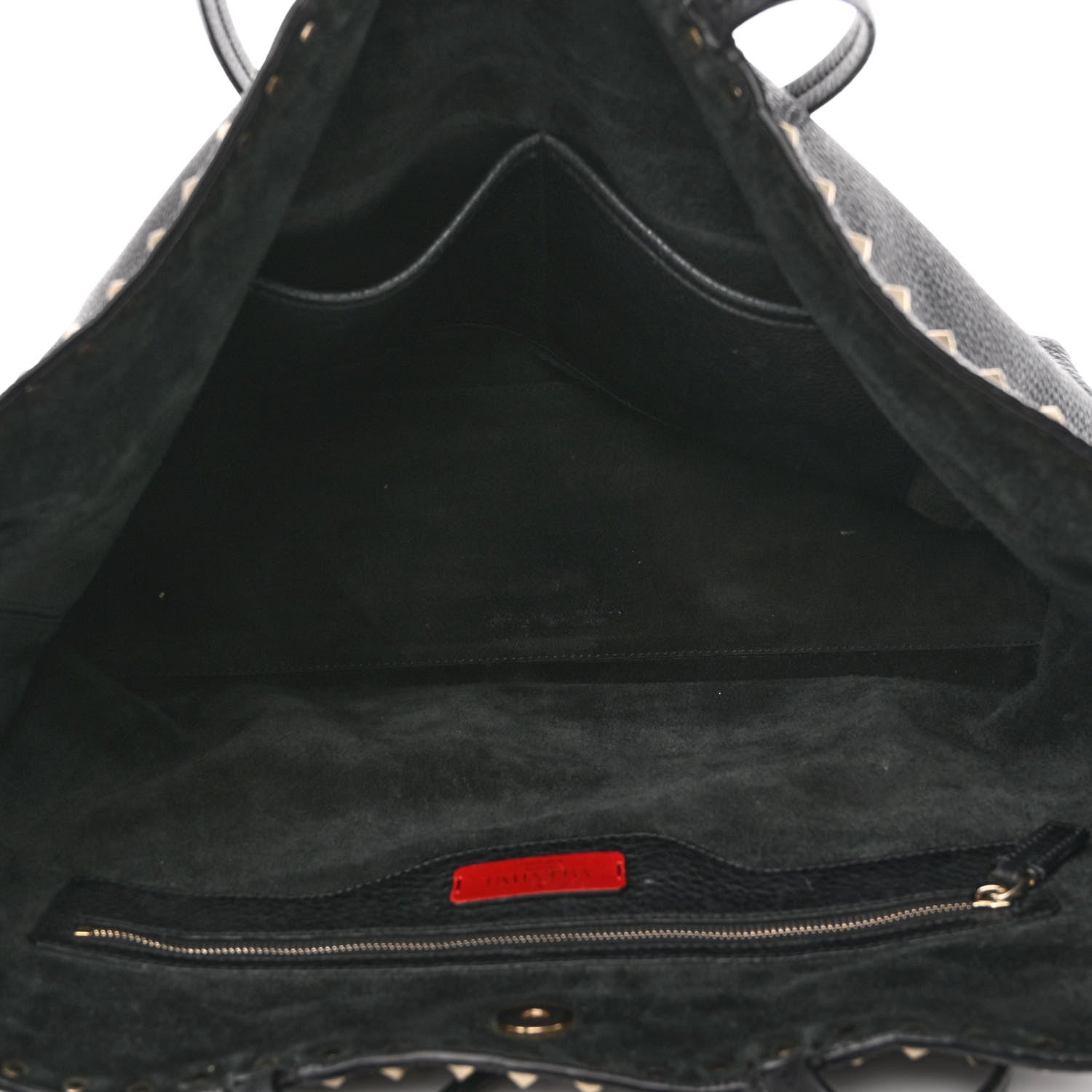 Valentino Garavani Grained Calfskin Rockstud Shoulder Tote Black 5 of 12