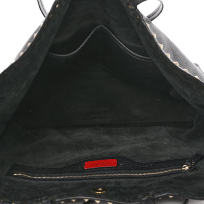 Valentino Garavani Grained Calfskin Rockstud Shoulder Tote Black 5 of 12