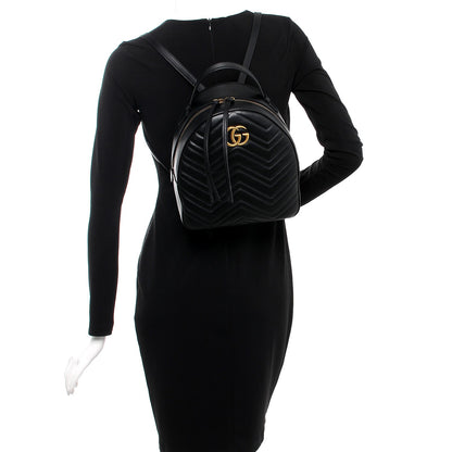 Gucci Calfskin Matelasse GG Marmont Backpack Black 2 of 7