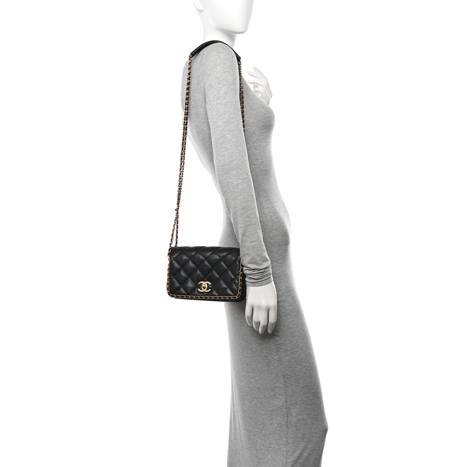 Chanel Caviar Quilted Mini Never Ending Chain Flap Black 2 of 10